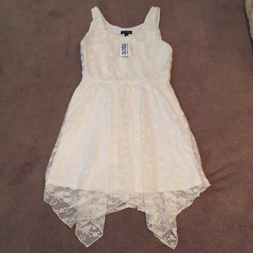 🆕 As U Wish Ivory lace handkerchief  dress